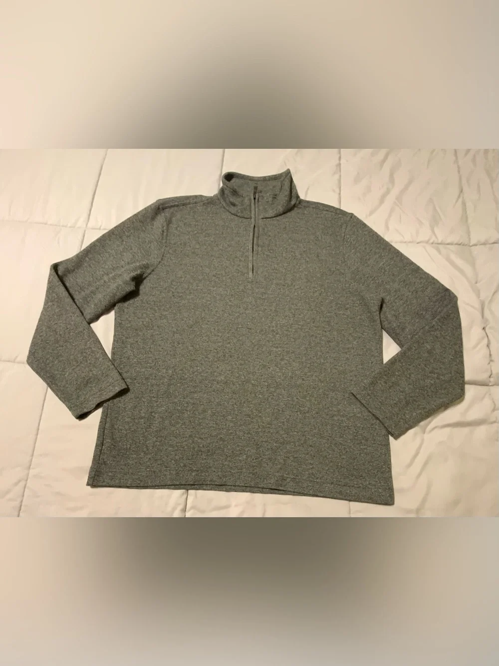 Banana Republic Men's Size XL Cotton & Poly Fine Knit 1/4 Zip Sweater Gray